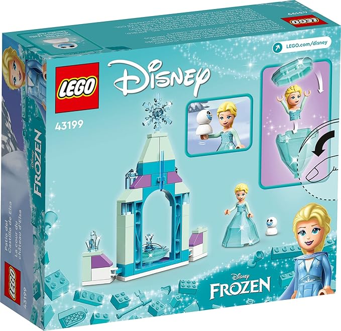 LEGO Disney Elsa's Castle Courtyard 43199 Building Set Disney Frozen Ice Castle with Princess Elsa Mini Doll Figure Disney Princess Toy Set for Kids Age 5+ Great Gift for Birthday or Any Time
