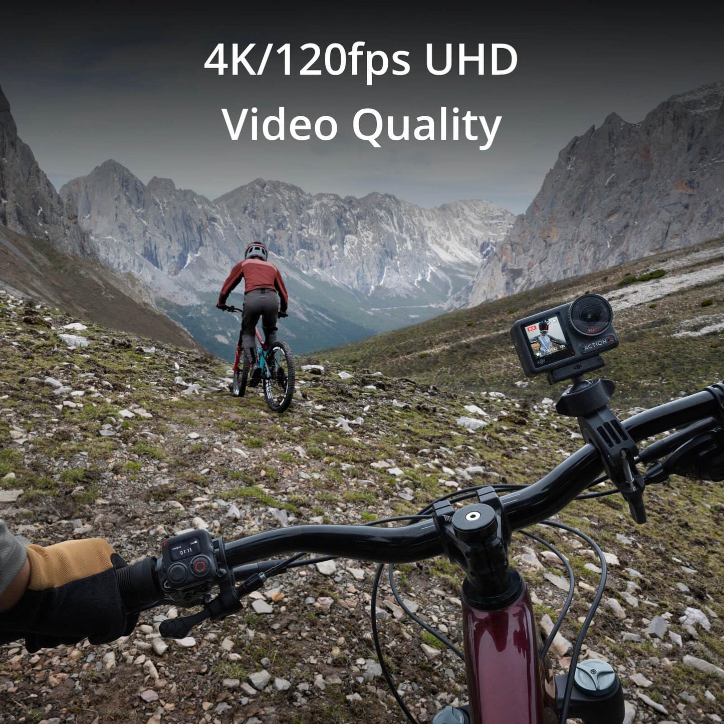DJI Osmo Action 4 Standard Combo, 4K/120fps Waterproof Action Camera with a 1/1.3-Inch Sensor, Stunning Low-Light Imaging,10-bit & D-Log M Color Performance, Long-Lasting 160 Mins, Outdoor Camera