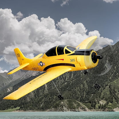 VEVOR RC Plane 2.4GHZ 4 Channel RC Airplane with 6-Axis Gyro Stabilizer&amp2 Batteries Ready to Fly T28 Trainer Aircraft Plane Toy RC Glider for Adults Kids Beginners Boys Birthday/Xmas Child Gift