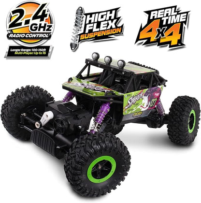 Mean Machine 1/16 R/C Rock Crawler Series [2.4GHz] Rock Crawler Striker Innovative Suspension System Powerful Motor Grippy Tires 150-foot Range Pistol Grip Controller Real time 4x4