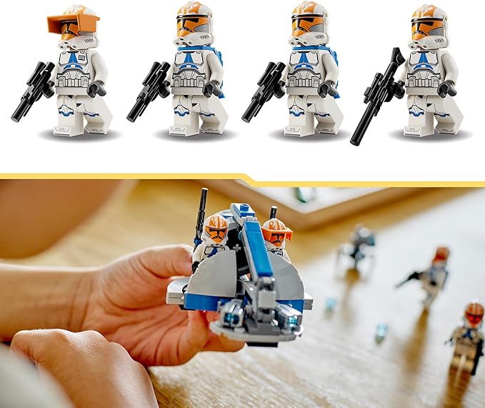 Lego Star Wars 332nd Ahsoka Company Clone Troopers Battle Pack - The Clone Wars Building Kit with Speeder Vehicle Tenon Launcher and Minifigures - Gift for Children from 6 Years Old 75359