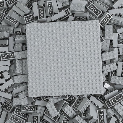 500 Piece Classic Building Bricks and 1 Gray Baseplate 2x4 Bricks Bulk Creative Building Toys Blocks Bulk for Kids Ages 6+ Light Gray(Samll Bricks 1.25x0.62x0.47 in)