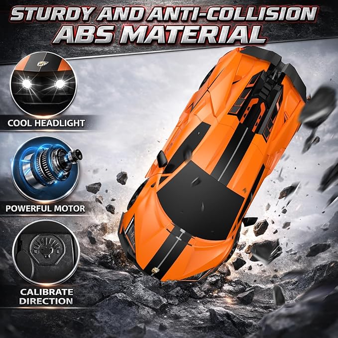RC Drift Car 1:16 Remote Control Car 2.4Ghz High Speed RC Cars 4WD Racing Sport Toy Cars with LED Lights Spray Drifting Tires 2 Batteries for Kids Boys Girls Adults Birthday Christmas