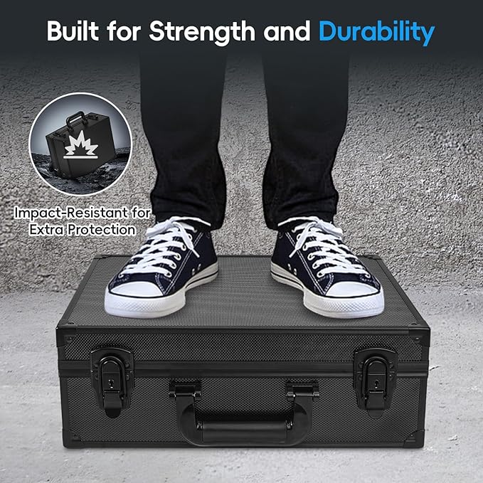 ANNLOV Toploader Storage Box for 3x4 35pt Rigid Cards Holds 600+ Toploaders Sports Card Storage Case Organizer Trading Card Storage Box with Lock