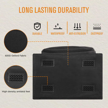 SCAVATA Large Hat Bag for Baseball Caps, Hat Organizer Bag for Traveling & Moving, Storing Snapback Cap, Portable Hat Carrier Holder Case for 20-24 Caps (Black)