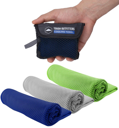 Tough Outdoors Cooling Towel - Cooling Towels for Neck & Face - Ice Wrap & Sweat Rag for Camping Gym Yoga & Sports - Workout Towel for Gym Sweat - Cool Towels for Extreme Heat
