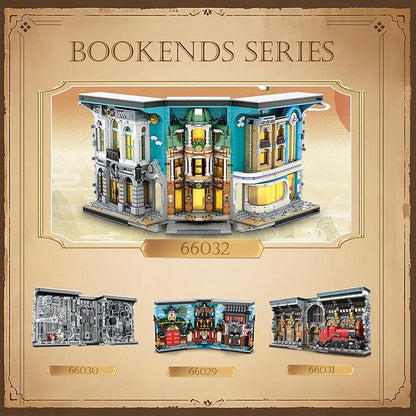 Reobrix Book Nook Building with Light Streetscape BookNook Building Kit 66032 for Bookshelf&ampHome Decor 2899 PCS Bookend Model Toy Gift for Adults 14+