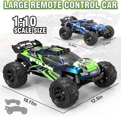 1:10 Big Rc Cars 18-InchFast Remote Control Car Trucks45+KM/H RC Off-Road Electric Truck Includes 2 Rechargeable 2600mAh Batteries Rc Cars for Adults &amp Boys