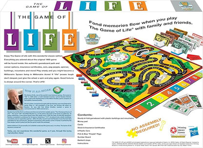 The Game Of Life With 1960 Artwork &amp Gameplay Winning Moves Games USA Classic Game: Original 1960's Version Spinner Mountains Insurance Career Options Marriage etc. 3-4 Players Age 10+