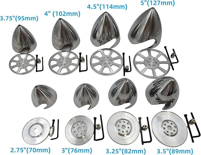 Metal Propeller Spinner Dia 70mm-127mm CNC Plane Spinner for DLE Gasoline Engine DLE20 DLE30 DLE55 DLE111 DLE222 RC Airplane (4.5(114MM))
