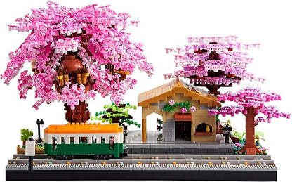 Japanese Cherry Blossom Tree Building Set Mini Micro Blocks Kit for Adult Flowers House Bonsai Tree Building kit Ideas Toys Present for Girls 14+