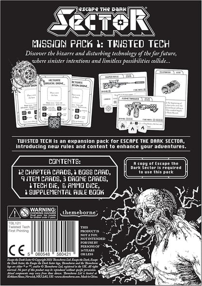 Escape the Dark Sector Board Game Twisted Tech Mission Pack 1 - Unleash Sinister Technology! Cooperative Sci-Fi Adventure Game for Adults Ages 14+ 1-4 Players 45 Min Playtime Made by Themeborne
