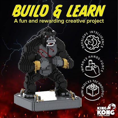 King Kong Building Set (2310 PCS) – Mini Kong Action Figure from Skull Island – Nano Brick Gorilla Construction Kit for Kids 15+ Adults Collectors – Movie Display Toy Gift