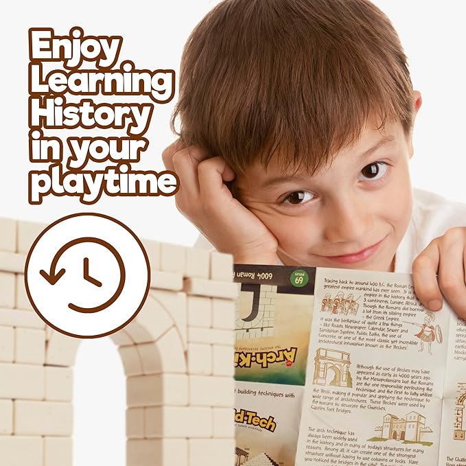 Taksa Toys Ancient Roman Arch Stem Toys Premium Educational Stackable Building Blocks for Kids Ages 7 8 9 10+ Years Old Indoor Architectural Kit Construction Games Montessori Children Toys 69 Pcs