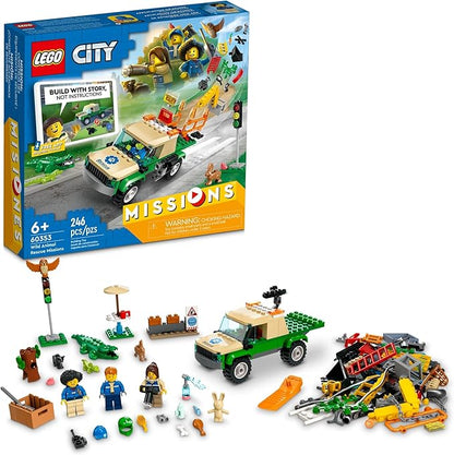 LEGO City Wild Animal Rescue Missions 60353 Interactive Digital Building Toy Set for Kids Boys and Girls Ages 6+ (246 Pieces)