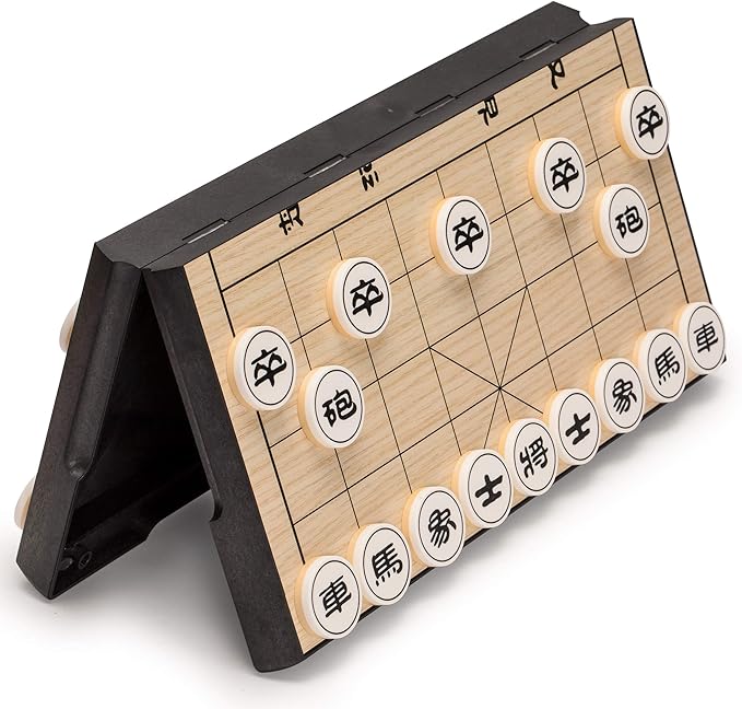 Yellow Mountain Imports Chinese Chess (Xiangqi) Magnetic Travel Set (12.2 Inches) - Compact Folding Board Game Set