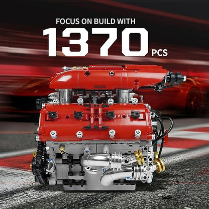 V8 Engine Model Kit Build Your Own Visible Car Motor Advanced STEM Mechanical Building Block Set for Adults Collectible Engine Model for Display Desk Decor &amp Gift to Car Lovers