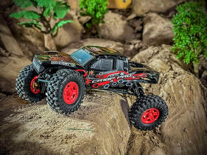 Helidirect HobbyPlus 1/18 RC Crawler - CR-18P PRO Brushless Juice Up Edition RTR w HBW Electronics 2.4GHz 4CH TX - Remote Control Crawler RC Rock 1/18 Full Lock 4WD Off-Road for Adults - Red
