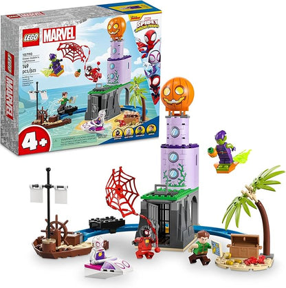 LEGO Marvel Team Spidey at Green Goblin's Lighthouse 10790 Toy for Kids Ages 4+ with Pirate Shipwreck Miles Morales Minifigure &amp More Spidey and His Amazing Friends Series