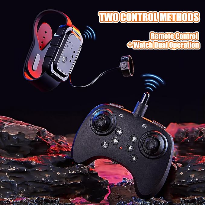 Upgraded Flying Sword RC Drone with Colorful LED Lights ABS Metal Remote Control Airplane with Hand Gesture &amp Smart Watch Control 3 Speed Modes &amp Stunt Drone for Kids Adults Upgraded Gold