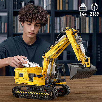 Mould King RC Construction Excavator Building Sets 13112 Engineering Model Kits with APP Remote Control STEM Construction Vehicle Sets for Adults &amp Teens 14+ (2169 Pcs)