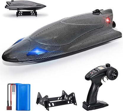 Rc Boat12 inch Big Remote Control Boats with LED Light40 KPH Fast RC Speed Boats with 2000mAh Battery Ideal Waterproof Toy Boats for Lakes &amp Pools &amp Salt Water Summer Toys for Adults