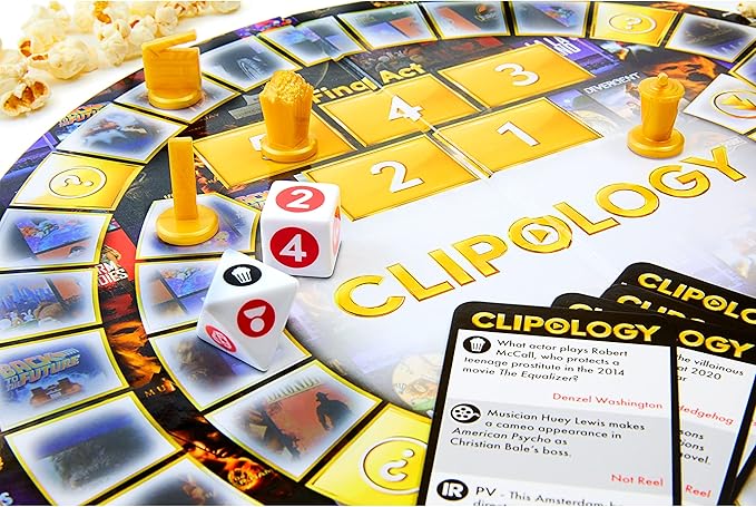 Clipology Game - The Premier Streaming Board Game Featuring Real Clips From The World's Best Movies &amp TV Shows | Movie Trivia Game