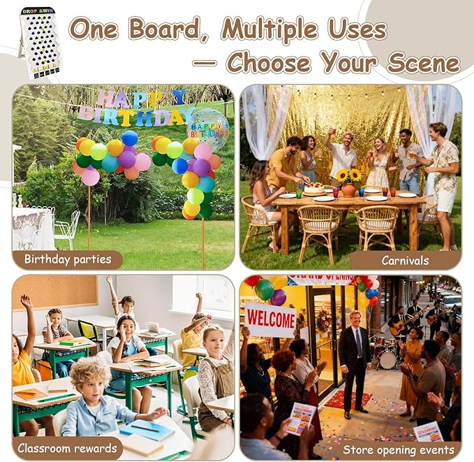 Zhenx Prize Drop Disc Game Wood Extra Large Prize Drop Board 27.8 x 15.9 Wood Disc Drop Games for Parties Trade Show Booth and Carnival Game