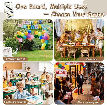Zhenx Prize Drop Disc Game Wood Extra Large Prize Drop Board 27.8 x 15.9 Wood Disc Drop Games for Parties Trade Show Booth and Carnival Game