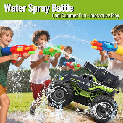 Waterproof RC Stunt Car for Kids – 4WD Double-Sided 360° Flip Remote Control Vehicle with Hand Gesture Sensor Colorful LED Wheels Rechargeable Off-Road Toy for Boys Girls Age 6-12