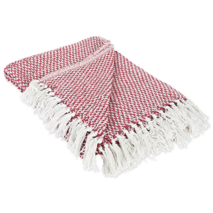 DII 100% Cotton Basket Weave Throw for Indoor/Outdoor Use Camping Bbq's Beaches Everyday Blanket, 50 x 60, Woven Stripe