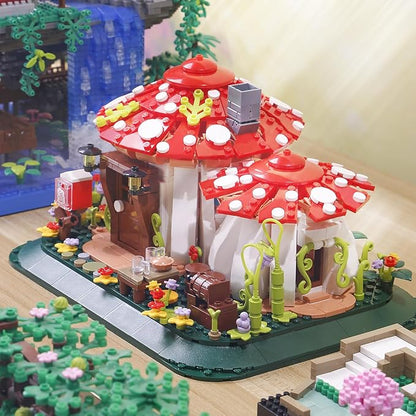 Mushroom House Building Blocks Sets(1126PCS)Creative Ideals Treehouse Building Blocks Best Present for 6+ Adults