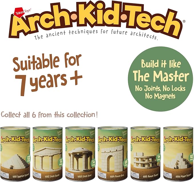 Taksa Toys Ancient Roman Arch Stem Toys Premium Educational Stackable Building Blocks for Kids Ages 7 8 9 10+ Years Old Indoor Architectural Kit Construction Games Montessori Children Toys 69 Pcs