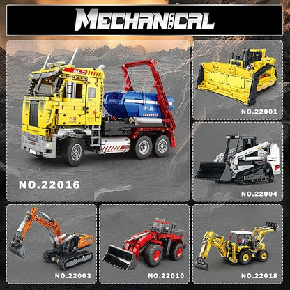 Reobrix Skip Loading Truck Building Blocks Set 22016 RC Dump Truck Model Kit for Adult Remote Control Technic Construction Vehicle Toys Gifts for Adult 14+