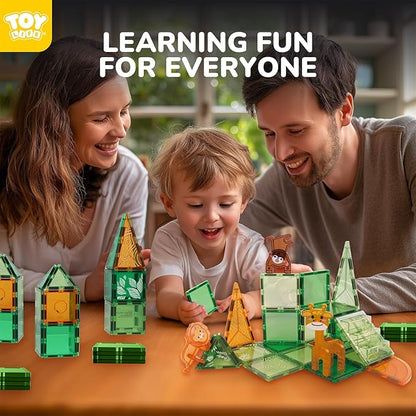 TOY Life 38 Pcs Magnetic Tiles Animals for Toddlers 3-5 Magnet Blocks for Kids Ages 4-8 STEM Magnet Tile Toys Building Tiles Set Christmas Birthday Gift for Boys and Girls