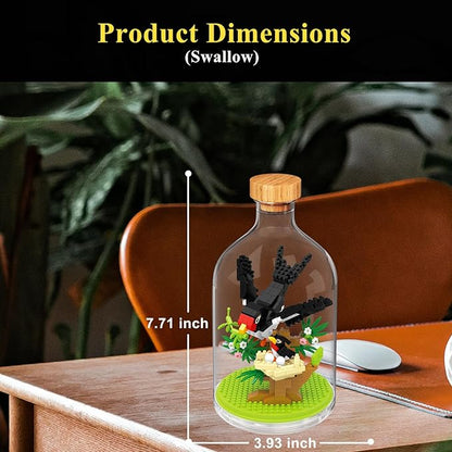 Creative Swallows Toy Building SetAdult Mini Animal Friend SetParty Favors Gift for FriendAnimal Lover Office Home Decor Birds Building Block KitNew Year Easter Birthday Gift for Family