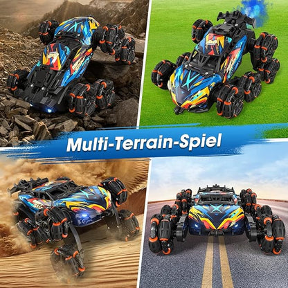 8WD Gesture Sensing Road Stunt Car Remote Control Cars with LED Light Music and Spray Drift RC Car Toys Gifts for 6-12 Years Old Boys Girls