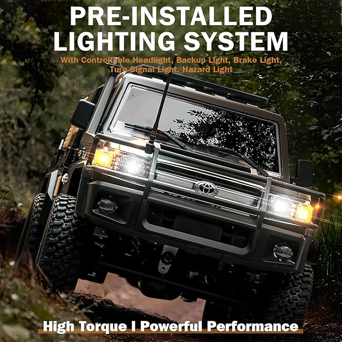 ARRIS 1/12 RC Crawler MN82S RC Rock Crawler 4x4 Toyota LC79 RC Truck 2.4GHz Remote Control Off Road Car with LED Lights for Adults Hobby Grade RTF Toy Vehicle Gifts