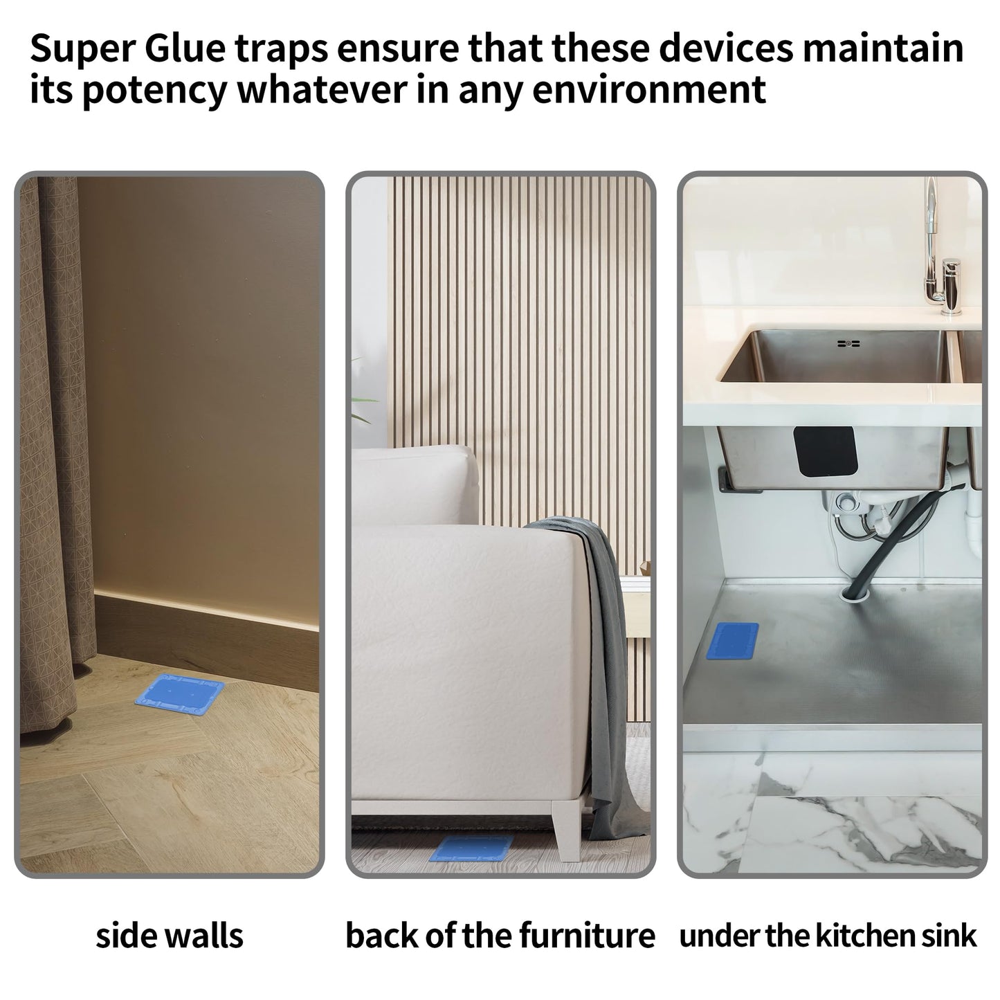 LULUCATCH Mouse & Insect Traps 12 Pack, Heavier Sticky Traps with Non-Toxic Glue for Small Mice & Insects. Sticky Mouse Traps Indoor, Easy to Set, Pet Safe Pest Control