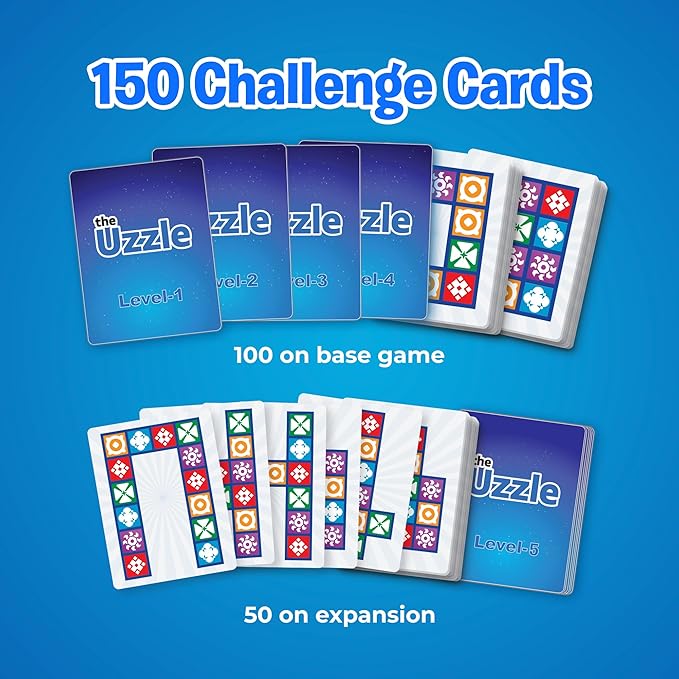 Uzzle 3.0 &amp Expansion Bundle - Includes New Level 5 Challenges - Fun for Family Game Nights - Skill Development &amp Gift Set – Bundle of Fun Board Games for Adults &amp Children - Ages 4+