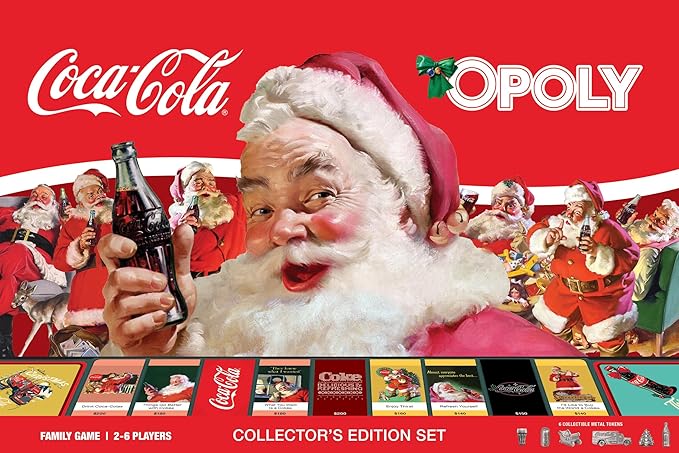 MasterPieces Opoly Board Games - Coca-Cola Holiday Opoly - Officially Licensed Board Games for Adults &amp Families
