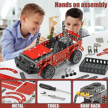 288PCS Metal Model Car Kits Erector Set Building Set for Kids Aged 8 and Up 4x4 and Off-Road Vehicle Model Car Kits Toy Playset Birthday Gift for Boys 8-12 13 14+ Years Old SUV Truck for Adults