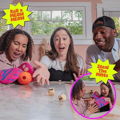 MCMILLER ENTERTAINMENT The Cat Mitt Game – Hiss-terically Funny Family Board Game for Kids Teens &amp Adults | Pawsome Party Game for Game Night | Cat Lovers Tabletop Fun | Purrfect for Christmas