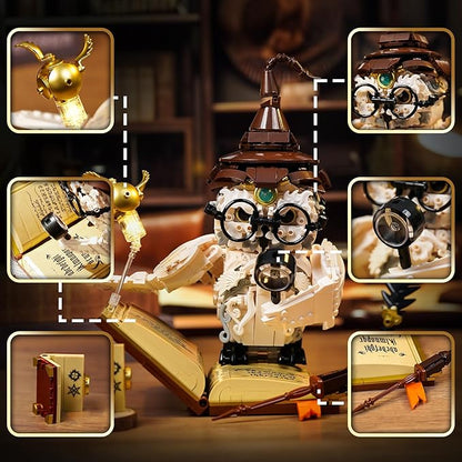 MOC Magic Owl Animal Building Set- Compatible with Lego for Adults Ideas Collectible Bird Model Creative Gifts for Adults