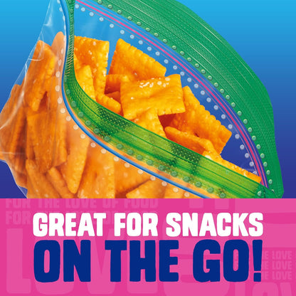 Ziploc Snack Bags with EasyGuide Texture, Small Plastic Storage Bags with Grip 'N Seal Technology, 280 Bags Total
