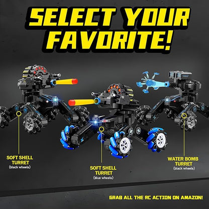 RC Tank Car with DriftHand Gesture Control Dual Mode Stunt Truck with Light Spray and Music 2.4Ghz Free Deformation Remote Control Fighting Bullets Vehicle for Kids