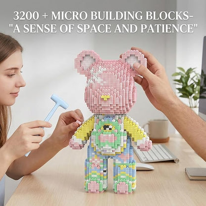 12.6 Princess Teddy Blocks Bear Building Bricks Set - Micro Figure for Adults - Collectible Home Decor for Bedroom or Office - Screen-Free Stress Relief - Gift Idea for Girls &amp Women