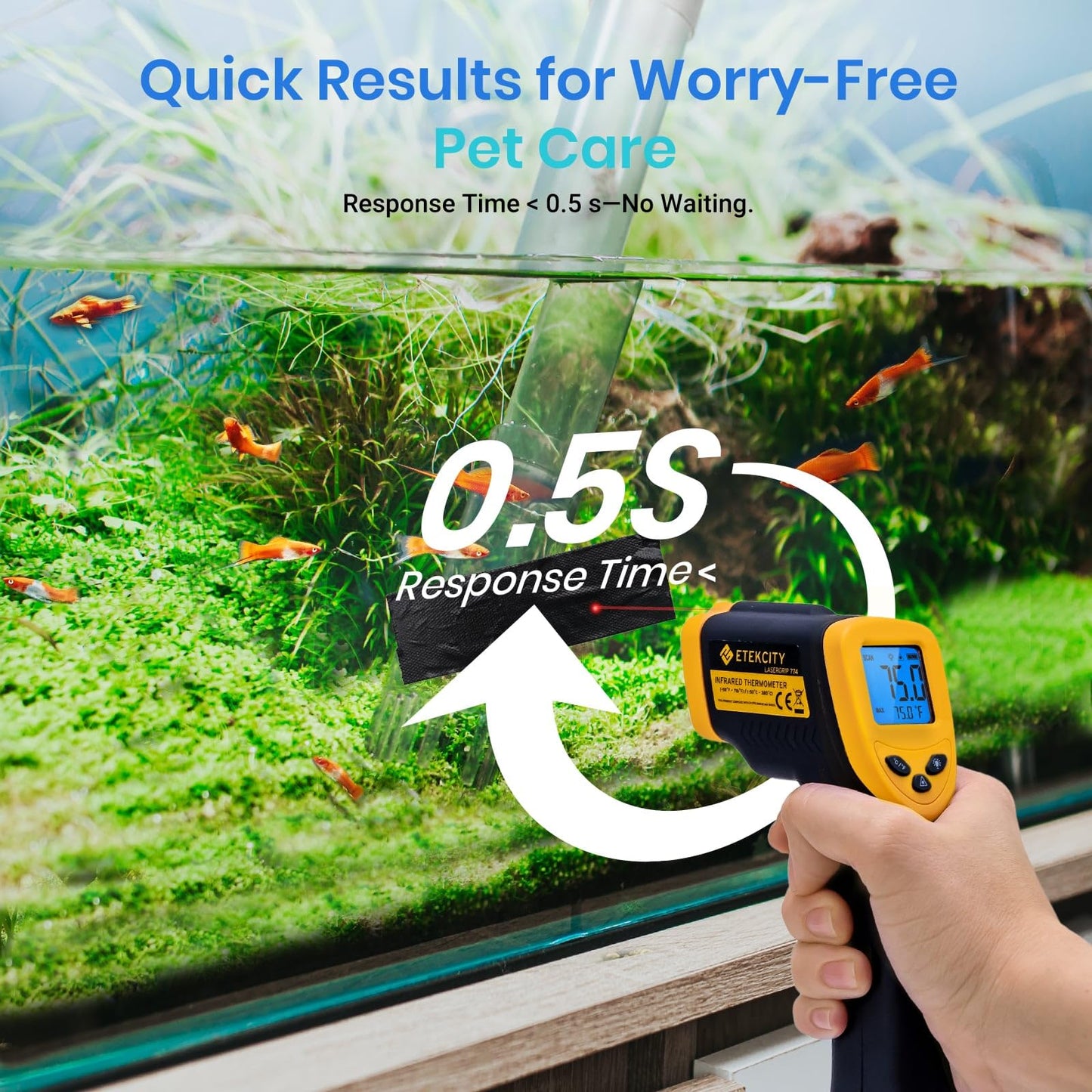 Etekcity Infrared Thermometer Temperature Gun 1080, -58°F to 1130°F for Meat Food Pizza Oven Griddle Accessories, Heat Gun for Cooking, Kitchen, Fridge, Reptile,BBQ