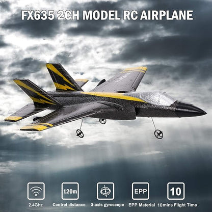 GoolRC FX635 RC Airplane 2 Channel RC Plane 2.4Ghz Remote Control Airplane Ready to Fly Foam Glider with 3 Axis Gyro Fixed Wing Aircraft Toys for Beginners and Adults