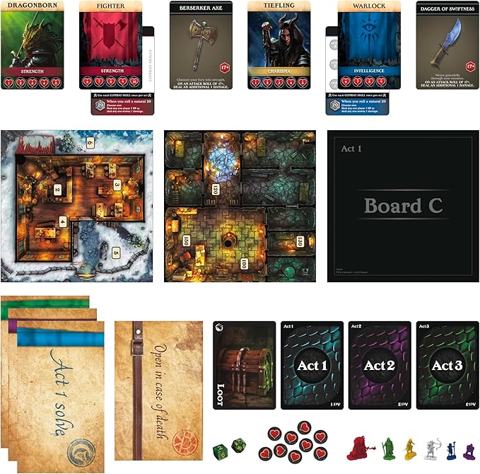 Hasbro Gaming Dungeons &amp Dragons: Bedlam in Neverwinter Board Game Escape Room Cooperative Strategy Games for Ages 12+ 2-6 Players 3 Acts Approx. 90 Mins Each (Amazon Exclusive)